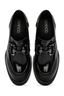 Women's Black High Thick Heel Patent Leather Masculine Loafer | Derimod Women's Black High Thick Heel Patent Leather Masculine Loafer | Derimod