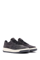 Men's Anthracite Suede Leather Sneaker | Derimod Men's Anthracite Suede Leather Sneaker | Derimod