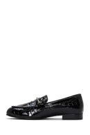 Kadın Siyah Deri Kroko Loafer | Derimod Kadın Siyah Deri Kroko Loafer | Derimod