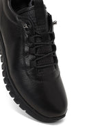 Kadın Siyah Bağcıklı Deri Sneaker | Derimod Kadın Siyah Bağcıklı Deri Sneaker | Derimod