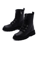 Women's Black Leather Zippered Boots | Derimod Women's Black Leather Zippered Boots | Derimod