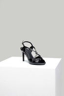 Women's Black Faux Leather Sandals | Derimod Women's Black Faux Leather Sandals | Derimod