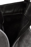 Women's Gray Suede Leather Boots | Derimod Women's Gray Suede Leather Boots | Derimod