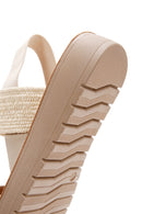 Women's Beige Ankle Elastic Sandals | Derimod Women's Beige Ankle Elastic Sandals | Derimod