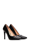 Women's Black Thin Heeled Leather Stiletto | Derimod Women's Black Thin Heeled Leather Stiletto | Derimod