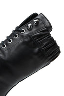 Women's Black Leather Thick Soled Boots | Derimod Women's Black Leather Thick Soled Boots | Derimod