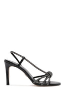 Women's Black Stone Thin Heel Sandals | Derimod Women's Black Stone Thin Heel Sandals | Derimod