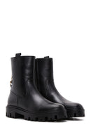 Women's Black Leather Zipper Classic Boots | Derimod Women's Black Leather Zipper Classic Boots | Derimod