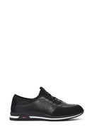 Erkek Siyah Bağcıklı Deri Casual Sneaker | Derimod Erkek Siyah Bağcıklı Deri Casual Sneaker | Derimod