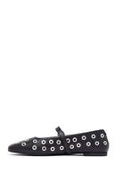 Woman Black Buckle Leather Babet | Derimod Woman Black Buckle Leather Babet | Derimod