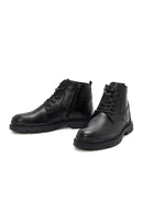 Men's Black Zippered Leather Casual Boots | Derimod Men's Black Zippered Leather Casual Boots | Derimod