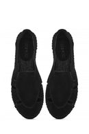 Woman Black Suede Espadrilles Sandal | Derimod Woman Black Suede Espadrilles Sandal | Derimod