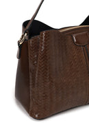 Woman Brown Long-Strap Printed Shoulder Bag | Derimod Woman Brown Long-Strap Printed Shoulder Bag | Derimod