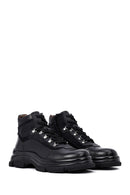 Men's Black Zippered Leather Boat | Derimod Men's Black Zippered Leather Boat | Derimod
