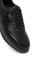 Erkek Siyah Bağcıklı Deri Sneaker | Derimod Erkek Siyah Bağcıklı Deri Sneaker | Derimod