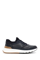 Erkek Lacivert Bağcıklı Deri Casual Sneaker | Derimod Erkek Lacivert Bağcıklı Deri Casual Sneaker | Derimod