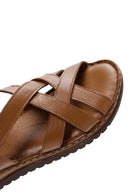 Kadın Taba Deri Comfort Sandalet | Derimod Kadın Taba Deri Comfort Sandalet | Derimod
