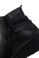 Women's Black Strappy Leather Comfort Boots | Derimod Women's Black Strappy Leather Comfort Boots | Derimod