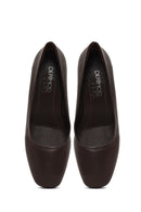 Derimod Flex Women Brown Thick Heeled Leather Shoes | Derimod Derimod Flex Women Brown Thick Heeled Leather Shoes | Derimod