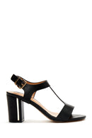 Women's Black Ankle Strap Thick Heeled Sandals | Derimod Women's Black Ankle Strap Thick Heeled Sandals | Derimod