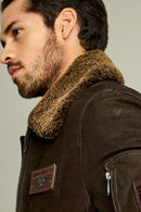 Falcon Men's Leather Jacket | Derimod Falcon Men's Leather Jacket | Derimod
