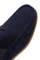 Men's Navy Blue Leather Casual Loafer | Derimod Men's Navy Blue Leather Casual Loafer | Derimod