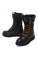 Harley Davidson Women's Black Katy Leather Boots | Derimod Harley Davidson Women's Black Katy Leather Boots | Derimod