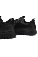 Kadın Siyah Bağcıklı Deri Sneaker | Derimod Kadın Siyah Bağcıklı Deri Sneaker | Derimod