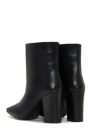 Women's Black Leather Heeled Classic Boots | Derimod Women's Black Leather Heeled Classic Boots | Derimod