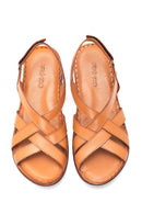 Kadın Taba Deri Comfort Sandalet | Derimod Kadın Taba Deri Comfort Sandalet | Derimod
