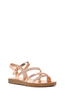 Women's Pink Back Strap Stoned Sandals | Derimod Women's Pink Back Strap Stoned Sandals | Derimod