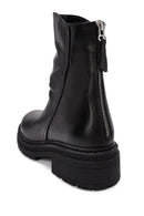 Women's Black Back Zipper Leather Boots | Derimod Women's Black Back Zipper Leather Boots | Derimod
