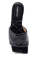 Women's Black Leather Casual Flat Slippers | Derimod Women's Black Leather Casual Flat Slippers | Derimod
