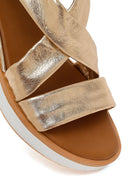 Women's Gold Chunky Metallic Leather Sandals | Derimod Women's Gold Chunky Metallic Leather Sandals | Derimod