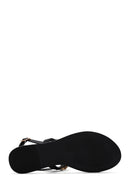 Women's Black Stone Sandals | Derimod Women's Black Stone Sandals | Derimod