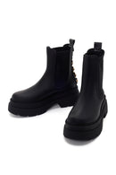 Women's Black Thick Soled Chelsea Leather Boots | Derimod Women's Black Thick Soled Chelsea Leather Boots | Derimod