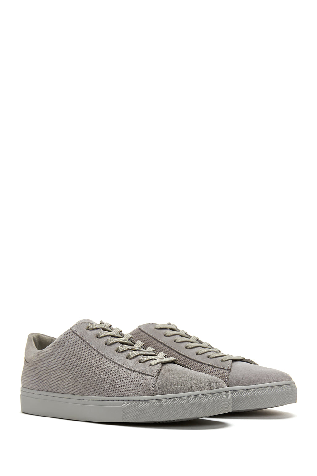 Erkek Gri Deri Süet Sneaker