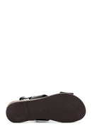 Women's Black Ankle Strap Leather Bodrum Sandals | Derimod Women's Black Ankle Strap Leather Bodrum Sandals | Derimod