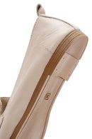 Women's Beige Buckled Leather Masculine Loafer | Derimod Women's Beige Buckled Leather Masculine Loafer | Derimod