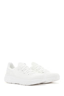 Derimod Zero Women's White Lace-Up Thick Soled Fabric Sneaker | Derimod Derimod Zero Women's White Lace-Up Thick Soled Fabric Sneaker | Derimod
