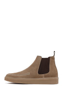 Men's Beige Suede Leather Chelsea Boots | Derimod Men's Beige Suede Leather Chelsea Boots | Derimod