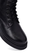 Women's Black Zippered Thick-Soled Leather Ankle Boots | Derimod Women's Black Zippered Thick-Soled Leather Ankle Boots | Derimod