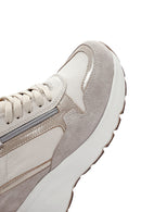 Women's Beige Leather Thick Soled Sneaker | Derimod Women's Beige Leather Thick Soled Sneaker | Derimod