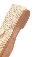 Women's Beige Straw Ballerinas | Derimod Women's Beige Straw Ballerinas | Derimod