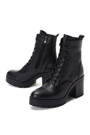 Women's Black Leather Heeled Boots | Derimod Women's Black Leather Heeled Boots | Derimod