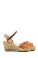 Women's Suede Wedge Heeled Espadrille Shoes | Derimod Women's Suede Wedge Heeled Espadrille Shoes | Derimod
