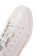 Men's White Lace-up Leather Sneaker | Derimod Men's White Lace-up Leather Sneaker | Derimod