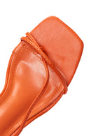 Women's Orange Lace-Up Heeled Sandals | Derimod Women's Orange Lace-Up Heeled Sandals | Derimod