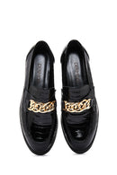 Women's Black Leather Crocodile Loafer | Derimod Women's Black Leather Crocodile Loafer | Derimod