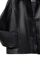 Beatrix Women's Black Shirt Collar Short Leather Jacket | Derimod Beatrix Women's Black Shirt Collar Short Leather Jacket | Derimod